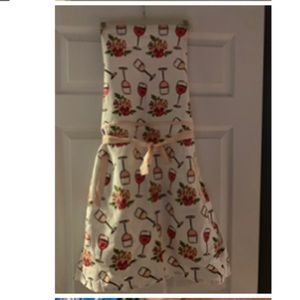 Floral and Wine Glass Apron